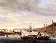 RUYSDAEL, Salomon van The Crossing at Nimwegen af painting